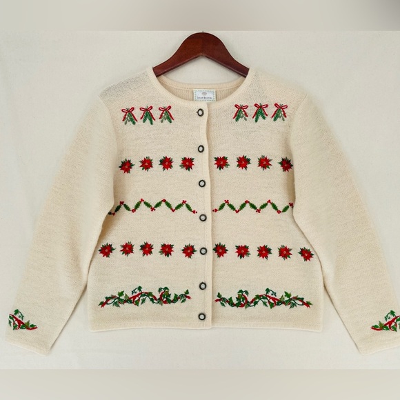 Susan Bristol Sweaters - Vintage Susan Bristol Christmas Cardigan Sweater